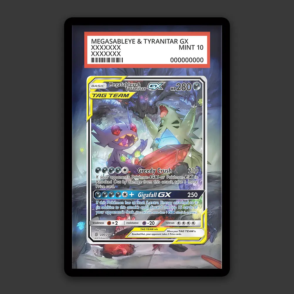 Mega Sableye & Tyranitar GX - PSA Graded Display