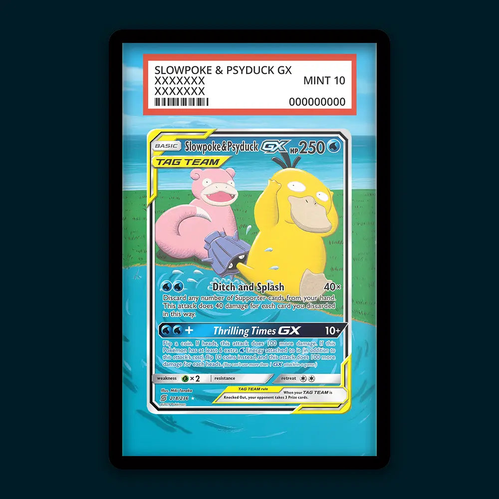 Slowpoke & Psyduck GX - PSA Graded Display