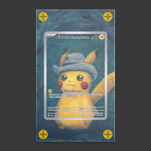 Pikachu with Grey Felt Hat - Art Display met kaart